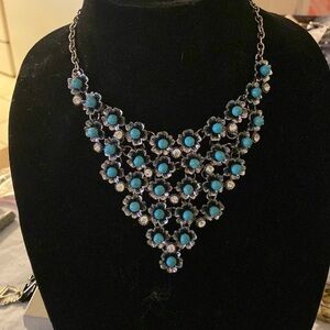 Beautiful Faux Stone Statement Bib Necklace